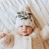 Leaf Print Beanie Hat by The Honey and Bro Co. - Detail View