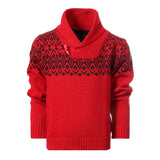 Cozy Pullover Knitted Sweater with Toggle Button Clo... by b-one inc - Detail View