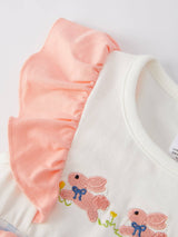 Easter Bunny Embroidery Girls Dress by Rylee Faith Designs - Detail View - Easter Baby Clothing