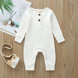 Unisex Ribbed Button-Up Jumpsuit by The Honey and Bro Co. - Back View