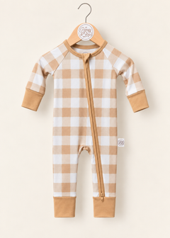 Crisp Gingham Zinza™ Tencel Convertible Zippy Pajama