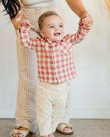Arden Gingham Baby Outfit Set - Back View