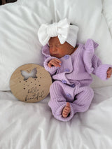 Flutter Romper Orchid + Bow Gift Set by The Honey and Bro Co. - Detail View