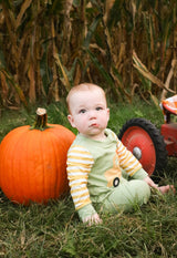 Embroidered Lil’ Harvest Rider Romper by Marie Nicole Clothing - Back View