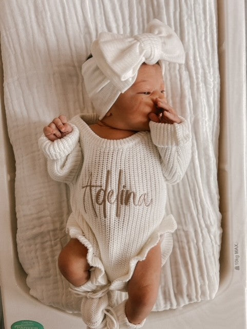 Newborn Lace Cuff Booties | Milk White