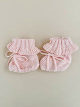 Cuff Newborn Lace Booties | Baby Pink