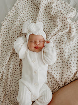Flutter Romper Milk + Bow Gift Set by The Honey and Bro Co. - Detail View