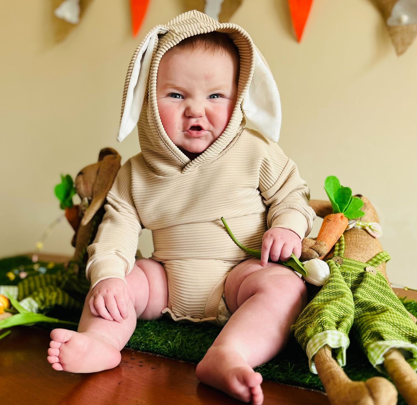 Bunny Ears Sweatshirt Romper - Baby & Toddler Clothing | The Honey and Bro Co