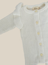 Long Flutter Ribbed Romper | Milk by The Honey and Bro Co. - Back View
