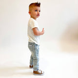 Stretch Denim Pants | Slate Gray by Orcas Lucille - Lifestyle View