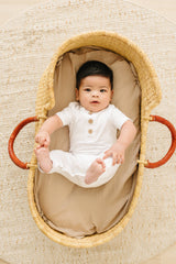 Bamboo Henley Romper by Little Joy Co. - Size Comparison