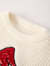 Christmas Winter Character Girls Pullover Sweater by Rylee Faith Designs - Detail View
