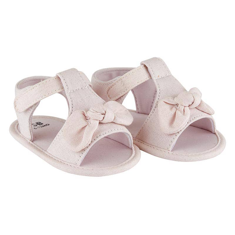 PINK BOW SANDALS by Stephan Baby by Creative Brands - Front View - Easter Baby Clothing