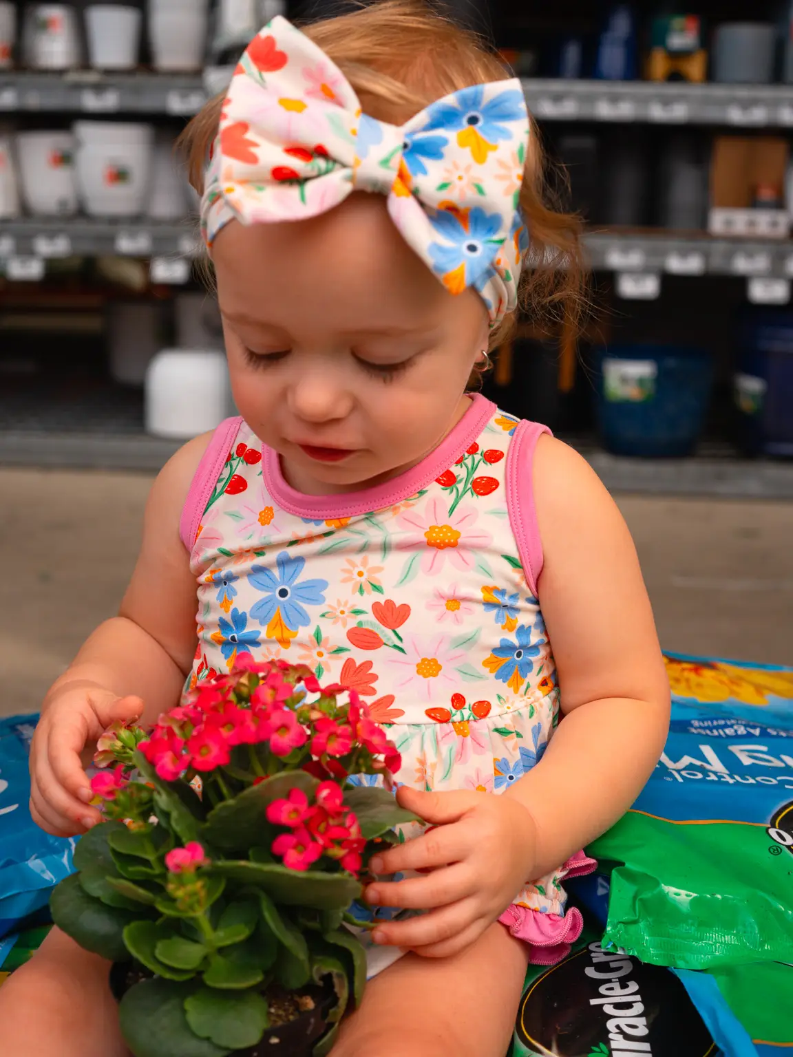 Ladybug Floral Bamboo Ruffle Romper - Lifestyle