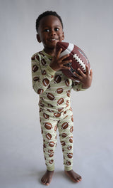Football Two-Piece Bamboo Pajamas by Joan's - Lifestyle
