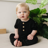 Bamboo Henley Romper by Little Joy Co. - Side View