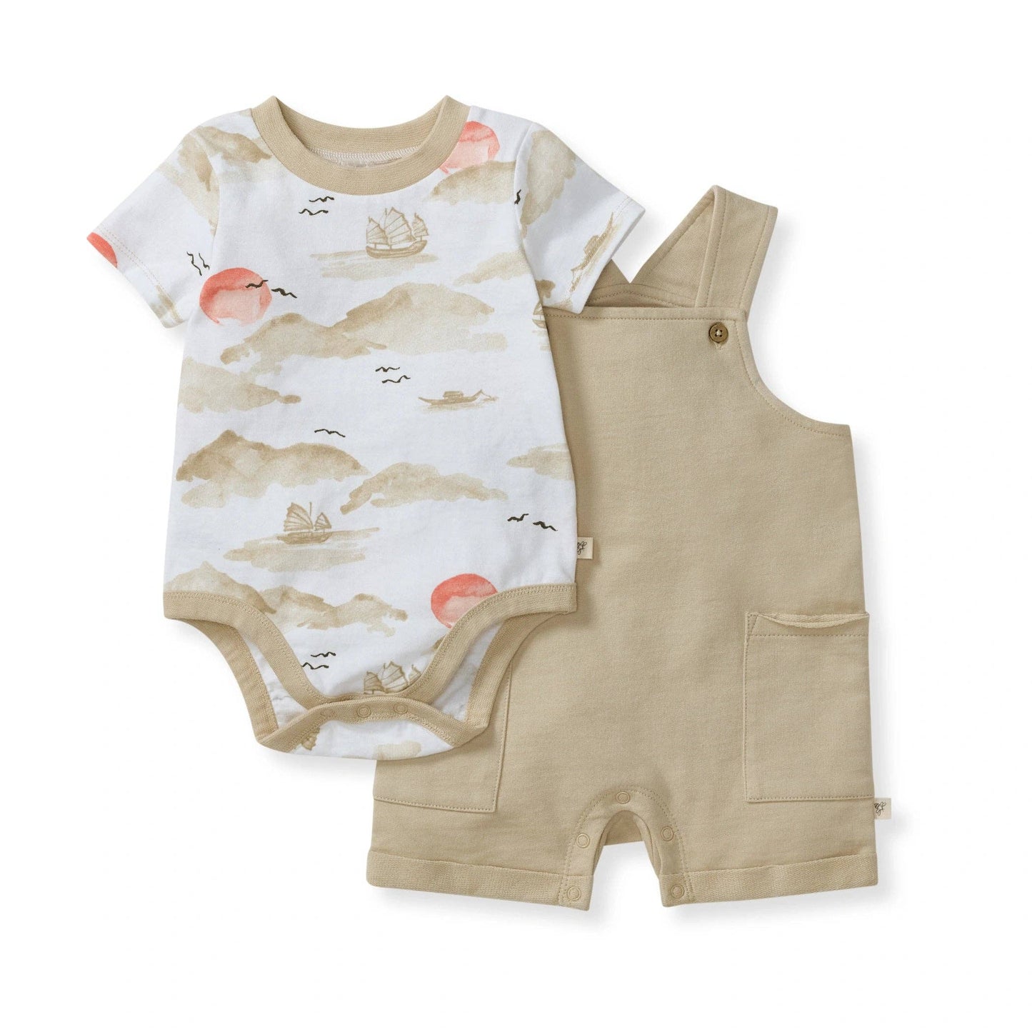 Fishing Boats Organic Cotton Bodysuit & Romper Set - Front View