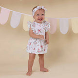 White Rabbit Organic Cotton Short Sleeve Dress by Snuggle Hunny - Side View - Easter Baby Clothing