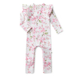 Cherry Blossom Organic Growsuit by Snuggle Hunny - Back View