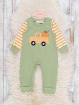 Embroidered Lil’ Harvest Rider Romper by Marie Nicole Clothing - Detail View
