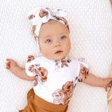 Rosebud Organic Cotton Frill Bodysuit - Snap Closure Detail