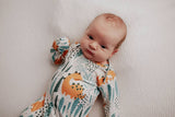 Dinosaur Zoo Knotted Gown by Three Little Tots - View 16 - Newborn Baby Clothing