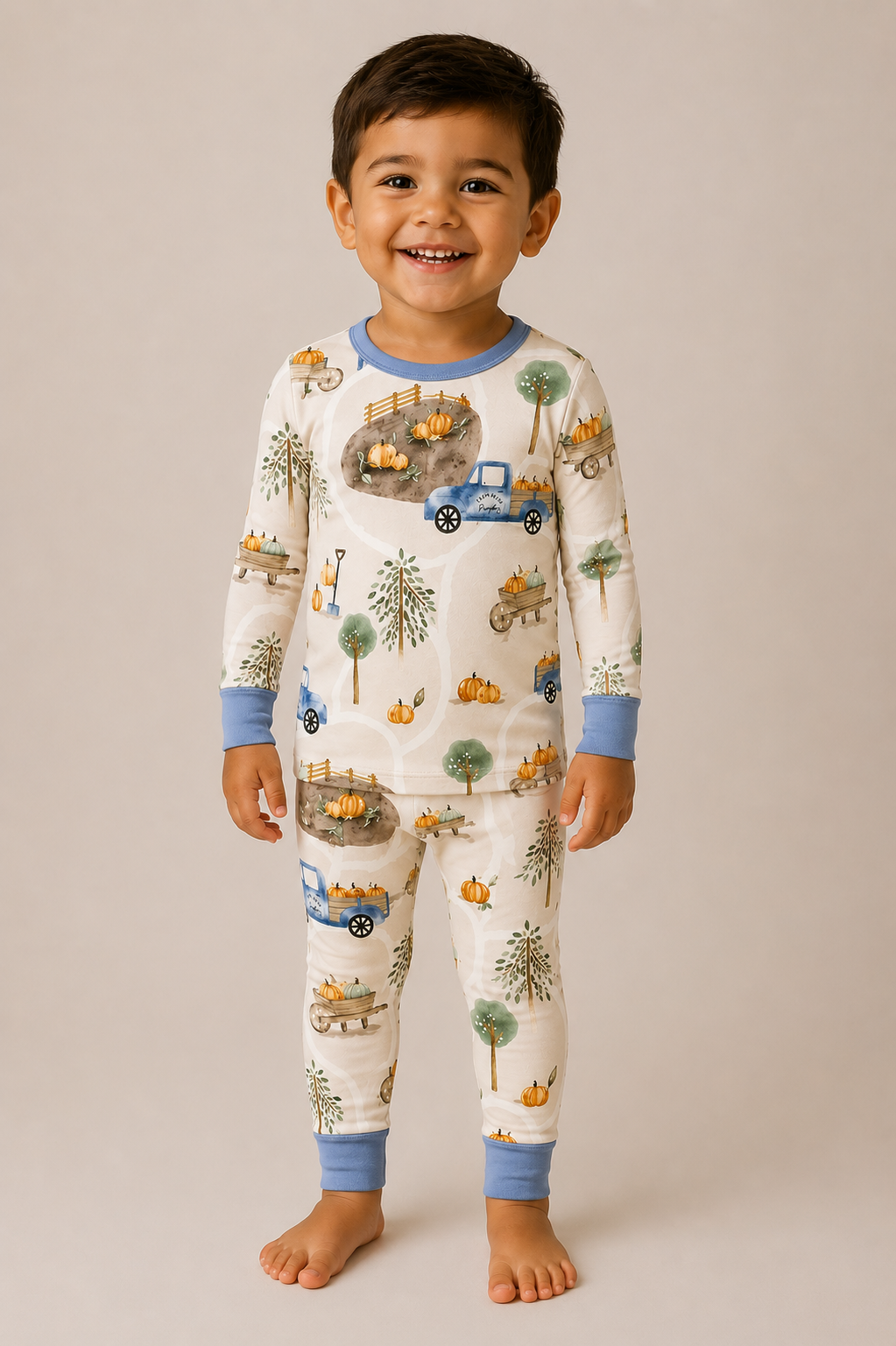 Harvest Haul Zinza toddler two-piece pajama set by The Honey and Bro Co.
