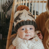 T-rex Loden Knit Beanie Hat by Huggalugs - Detail View