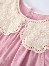 Purple Lace Collar Sister Set by Rylee Faith Designs - Lifestyle View - Baby Girl Clothing