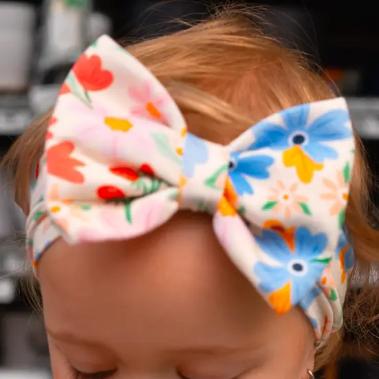 Ladybug Floral Luxe Bamboo Bow - Lifestyle