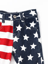 Star Stripe Double Layer 4th Of July Jeans by The Honey and Bro Co. - Back View