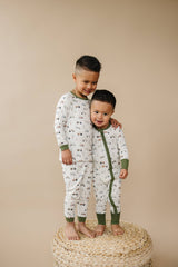Tiny Tractors Bamboo Zippy Romper by Little Joy Co. - Side View