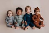 Baby Ribbed Playsuit with Pockets - Snap Closure Detail