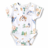 Dragon Organic Cotton Short Sleeve Bodysuit - Size Comparison
