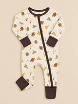 Vintage Football Zinza TENCEL Lyocell football convertible baby zippy pajama by The Honey and Bro Co.