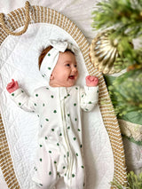 Tiny Trees Ribbed Bamboo Headband by Little Joy Co. - Lifestyle View