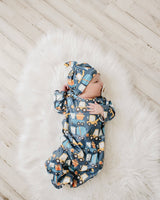 Truck Baby Gown and Hat Set | Infant Boys by Adorable Sweetness - Front View