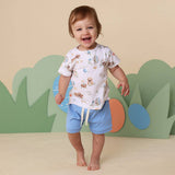 Bluebell Organic Shorts by Snuggle Hunny - Front View Floral Print