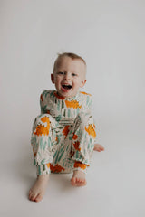 Dinosaur Modal Toddler Two-Piece Pajama Set by Three Little Tots - Full View