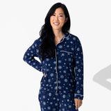 Snowflake Bamboo Women's Pajama Set by Bellabu Bear - Detail View