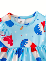 Independence Day Baby Ice Cream Plaid Print Set by The Honey and Bro Co. - Close-Up View