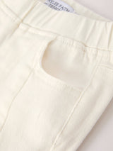 WHITE BELL BOTTOM DENIM PANTS by Rylee Faith Designs - Detail View - Easter Baby Clothing