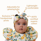 Citrus Squeeze Organic Cotton Topknot Headband - Stretched Flat