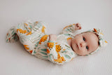 Dinosaur Zoo Knotted Gown by Three Little Tots - View 25 - Newborn Baby Clothing