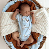 Taking Flight organic cotton bodysuit size label detail