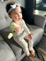 Soft Floral Bamboo Pajamas by Stroller Society - Flat Lay