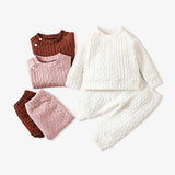 2pcs 95% Cotton Long-sleeve Imitation Knitting Set - View 1