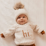 Hi. Pecan Crew Neck Sweater by The Honey and Bro Co. - Detail View