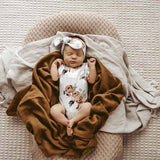 Rosebud Organic Cotton Frill Bodysuit - On Baby Front