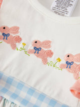 Easter Bunny Embroidery Girls Dress by Rylee Faith Designs - Lifestyle View - Easter Baby Clothing